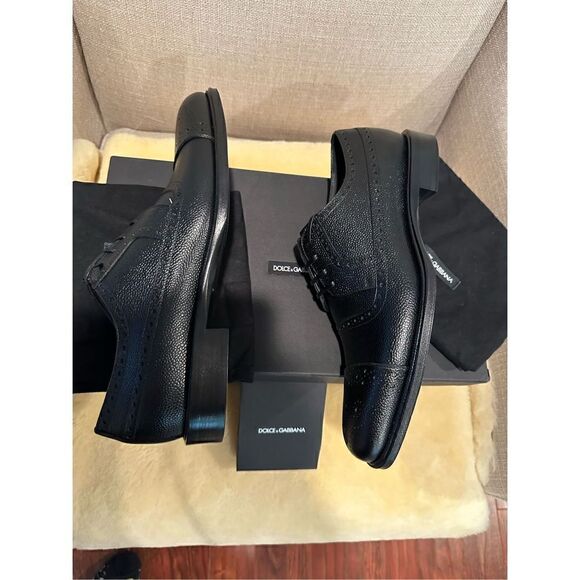 Dolce & Gabbana Men’s lace-ups black dress leather shoes size 8, NIB main image 13